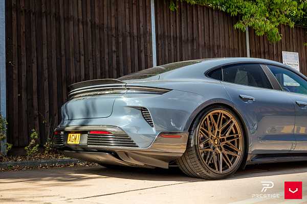 Фото дисков Vossen HF-7 Сатиновая бронза на Porsche Taycan I
