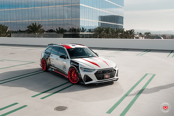 Фото дисков Vossen EVO-6TR Красный сатин на Audi A/RS 6 (C8)