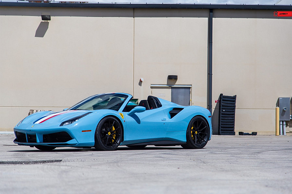 Фото дисков Anrky AN12 Черный сатин на Ferrari 488