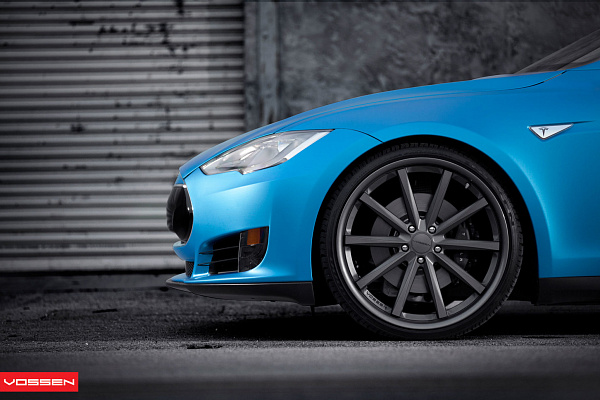 Фото дисков Vossen CV1 Сатиновый графит на Tesla Model S