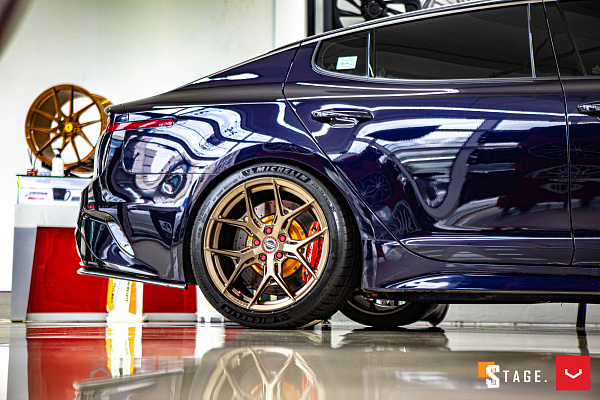 Фото дисков Vossen HF-5 Сатиновое золото на Kia Stinger