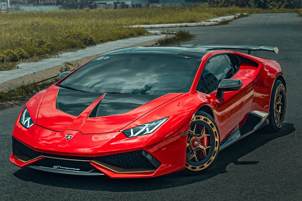 Фото дисков Brixton Forged PF7 Aerotech Глянцевая темная медь на Lamborghini Huracan
