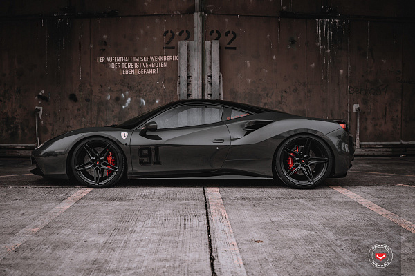 Фото дисков Vossen EVO-1 Черный глянец на Ferrari 488