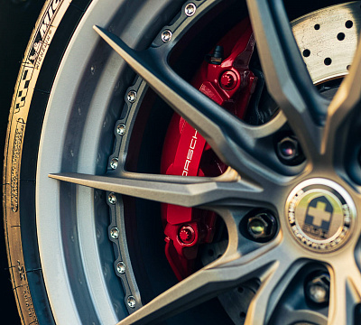 Фото дисков HRE S104SC на Porsche Cayman II