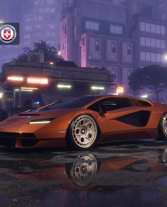 Фото дисков 454 GTM Сатиновая шампань на Lamborghini Countach