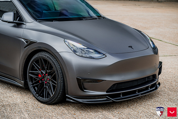 Фото дисков Vossen HF-7 Черный глянец на Tesla Model Y