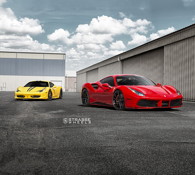 Фото дисков Strasse Wheels SV1 Deep Concave Monoblock на Ferrari 488