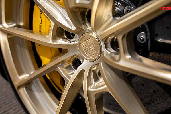 Фото дисков Anrky AN28 Глянцевое золото на Porsche Taycan I