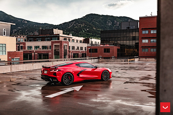 Фото дисков Vossen HF-2 Черный сатин на Chevrolet Corvette C8
