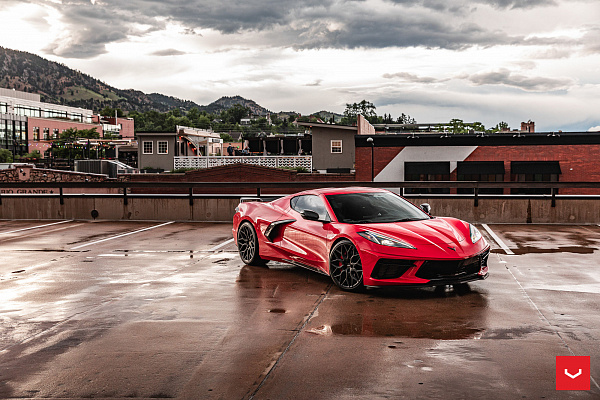 Фото дисков Vossen HF-2 Черный сатин на Chevrolet Corvette C8