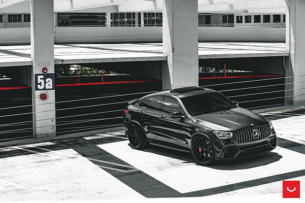 Фото дисков Vossen HF-5 Черный сатин на Mercedes-Benz GLC (X253, C253)