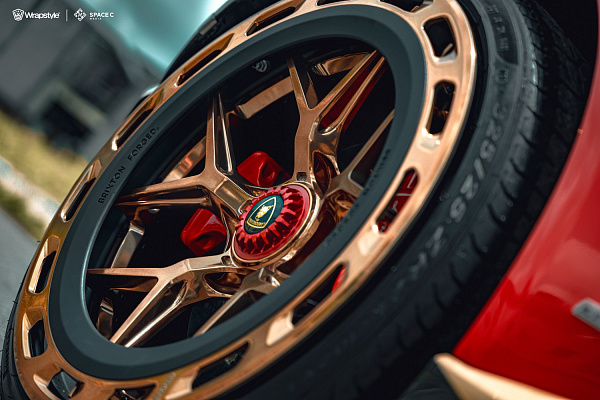 Фото дисков Brixton Forged PF7 Aerotech Глянцевая темная медь на Lamborghini Huracan
