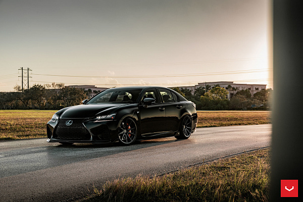 Фото дисков Vossen HF-3 Черный сатин на Lexus GS IV