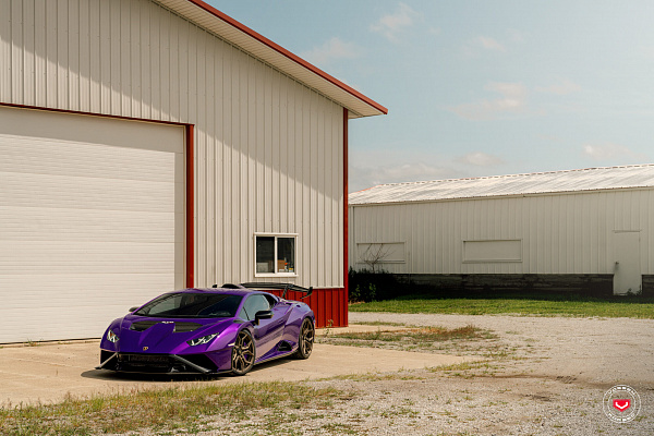 Фото дисков Vossen EVO-3R Сатиновая бронза на Lamborghini Huracan