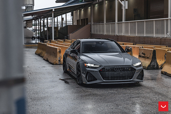 Фото дисков Vossen HF-5 Черный сатин на Audi A/RS 7 (4K)