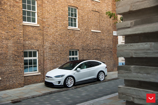 Фото дисков Vossen VFS-1 Белый глянец на Tesla Model X