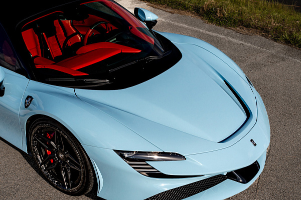 Фото дисков Strasse Wheels SV4-RS Deep Concave FS Черный сатин на Ferrari SF90
