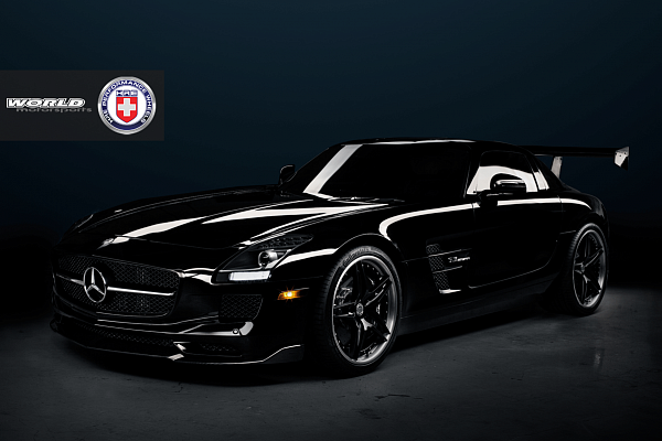 Фото дисков HRE S107 Черный сатин на Mercedes-Benz SLS AMG