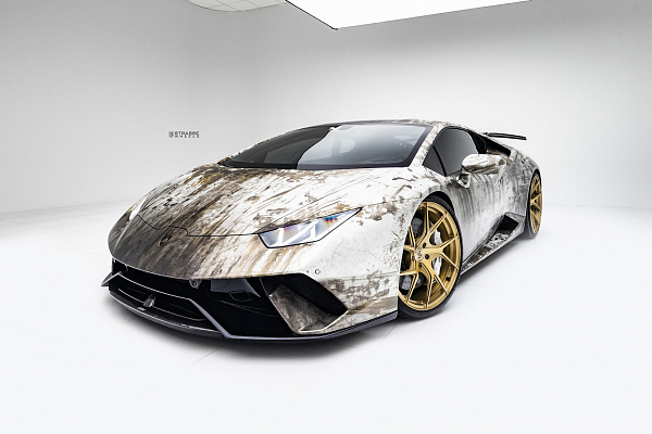 Фото дисков Strasse Wheels SM5RT Deep Concave Monoblock Сатиновое золото на Lamborghini Huracan