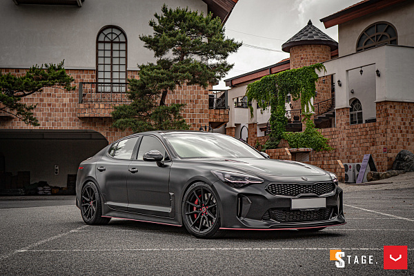 Фото дисков Vossen HF-3 Черный сатин на Kia Stinger