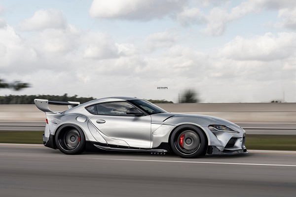 Фото дисков Strasse Wheels S6 Competition Черный сатин на Toyota Supra A90