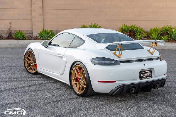 Фото дисков HRE FF11 Сатиновое золото на Porsche Cayman II