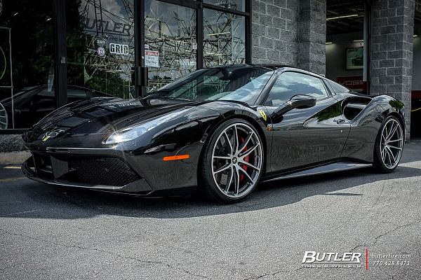Фото дисков HRE P104 Глянцевый тонированный лак на Ferrari 488