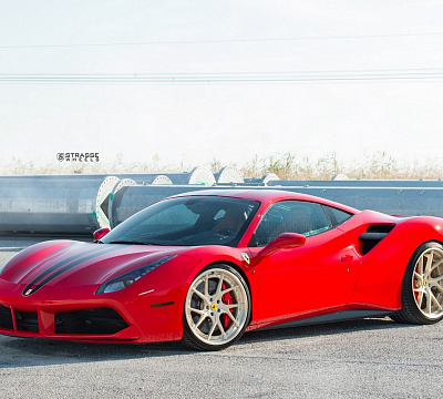 Фото дисков Strasse Wheels SM5RT Deep Concave FS на Ferrari 488
