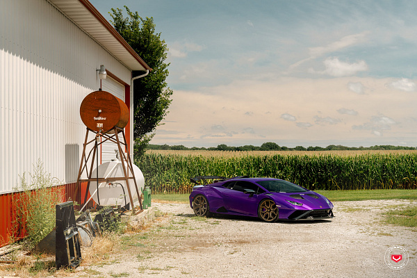 Фото дисков Vossen EVO-3R Сатиновая бронза на Lamborghini Huracan