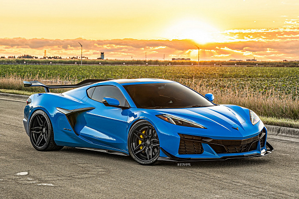 Фото дисков Strasse Wheels SV4-RS Deep Concave FS Черный сатин на Chevrolet Corvette C8