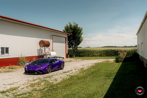 Фото дисков Vossen EVO-3R Сатиновая бронза на Lamborghini Huracan