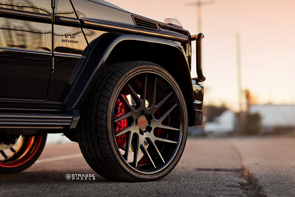 Фото дисков Strasse Wheels SM7T Deep Concave Черный сатин на Mercedes-Benz G-Class II