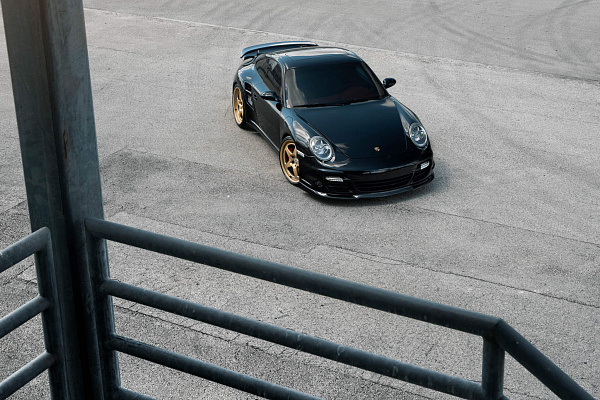 Фото дисков HRE 527 Сатиновое золото на Porsche 911 VI