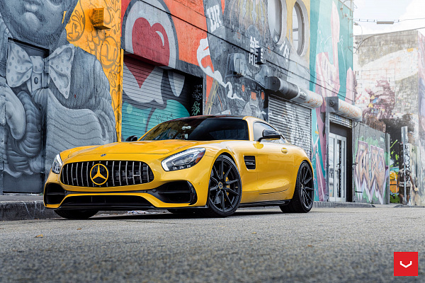 Фото дисков Vossen HF-3 Черный сатин на Mercedes-Benz AMG GT I