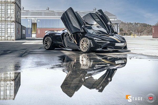Фото дисков Vossen S17-01 Глянцевое золото на McLaren 720S