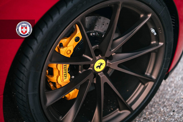 Фото дисков HRE P204 Сатиновая бронза на Ferrari 488