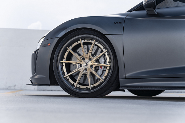 Фото дисков Strasse Wheels SV10 Track Сатиновая шампань на Audi R8 (4S)