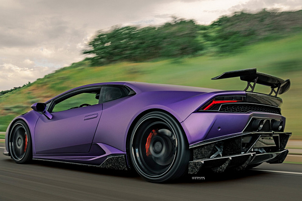 Фото дисков Strasse Wheels SV15T Deep Concave FS Черный матовый на Lamborghini Huracan