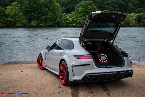 Фото дисков HRE P201 Красный глянец на Porsche Panamera II