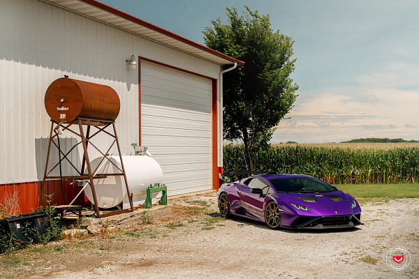 Фото дисков Vossen EVO-3R Сатиновая бронза на Lamborghini Huracan