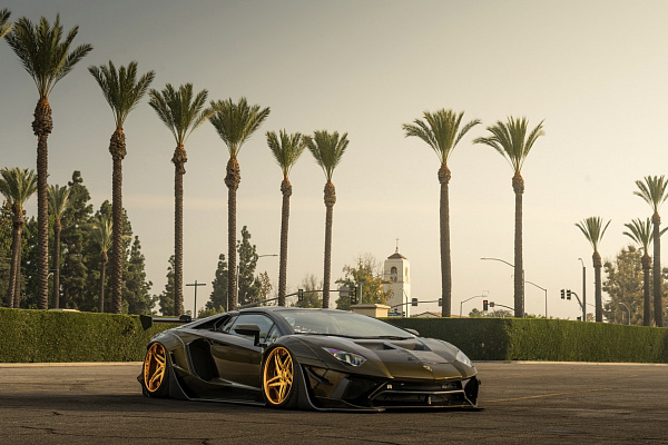 Фото дисков Savini SV71 Глянцевое золото на Lamborghini Aventador
