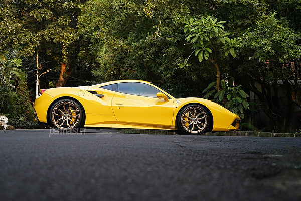 Фото дисков HRE P201 Сатиновая шампань на Ferrari 488