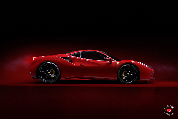 Фото дисков Vossen EVO-1 (3-Piece) Черный сатин на Ferrari 488