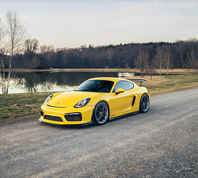 Фото дисков HRE S104SC на Porsche Cayman II