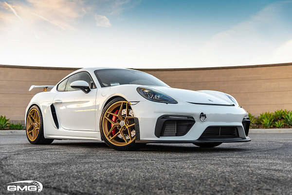 Фото дисков HRE FF11 Сатиновое золото на Porsche Cayman II