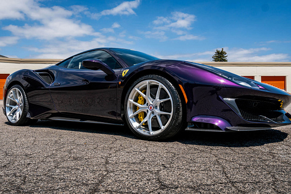 Фото дисков HRE P101 Глянцевый лак на Ferrari 488