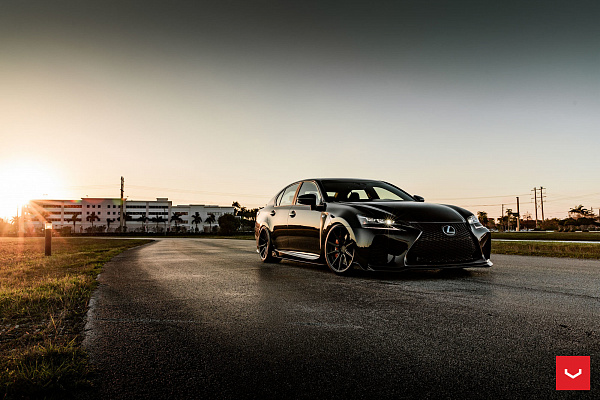 Фото дисков Vossen HF-3 Черный сатин на Lexus GS IV