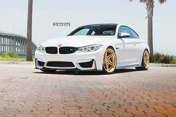Фото дисков Strasse Wheels SV2T Deep Concave FS Сатиновое золото на BMW 4/M4 (F32/F82)