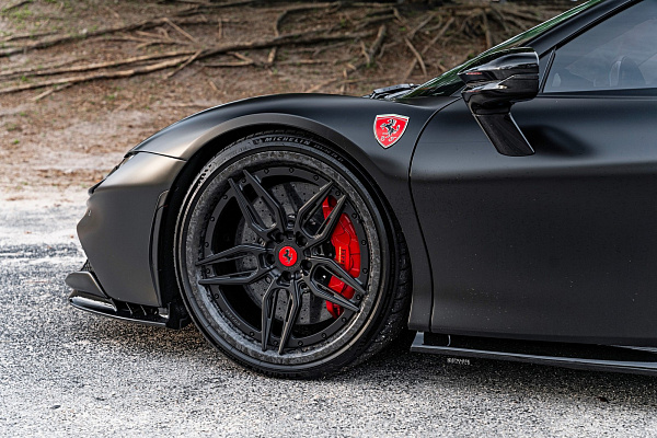 Фото дисков Strasse Wheels SV4-RS Deep Concave FS Черный сатин на Ferrari SF90