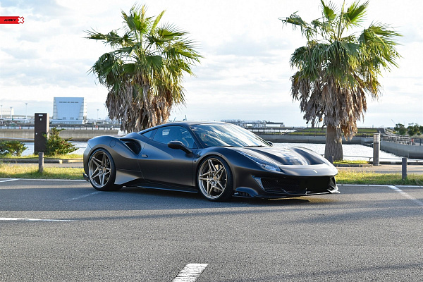 Фото дисков Anrky S1-X3 Сатиновая шампань на Ferrari 488